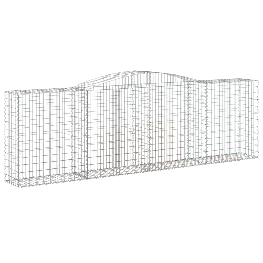 vidaXL Gabionenmauer mit Bogen 400x50x120/140 cm, en fer galvanisé