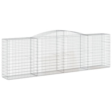 vidaXL Gabione mit Hochbogen 400x50x120/140 cm Verzinktes Eisen
