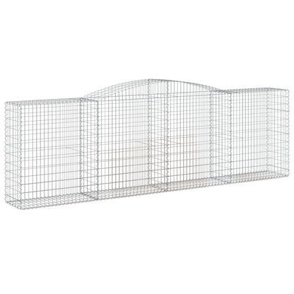 vidaXL Gabionenmauer mit Bogen 400x50x120/140 cm, en fer galvanisé