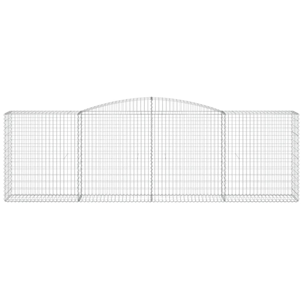 vidaXL Gabionenmauer mit Bogen 400x50x120/140 cm, en fer galvanisé