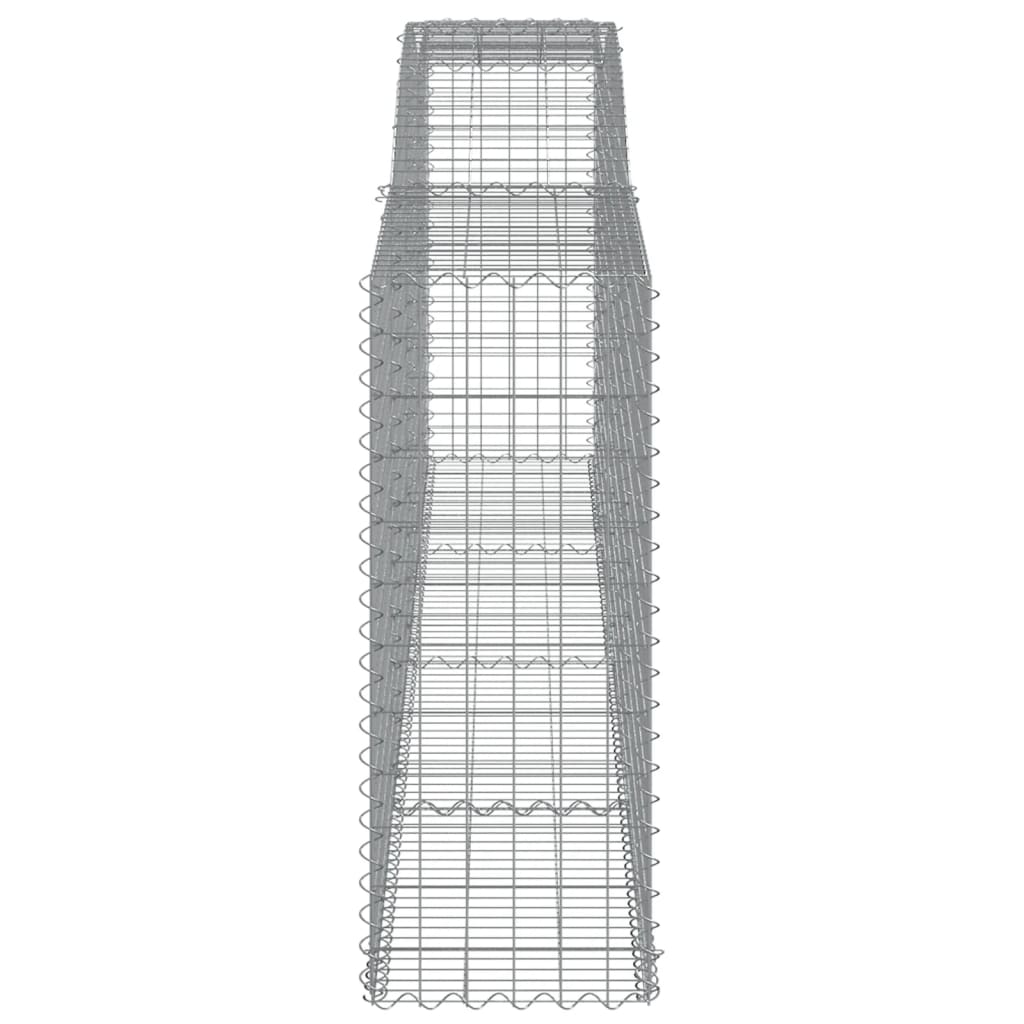 vidaXL Gabionenmauer mit Bogen 400x50x120/140 cm, en fer galvanisé