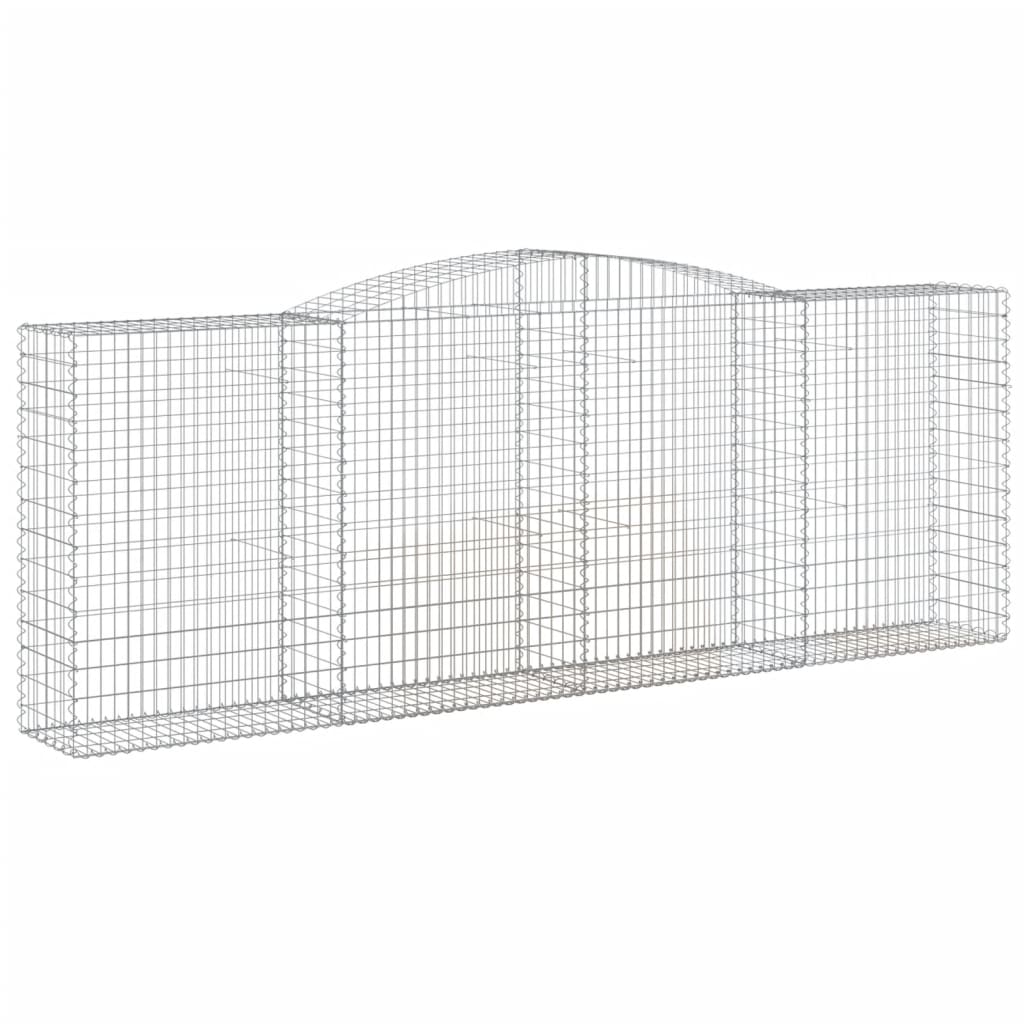 vidaXL Gabionenkorb mit Rundbogen 400x50x140/160 cm Fer Galvanisé