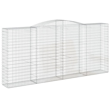 vidaXL Gabione mit Hochbogen 400x50x180/200 cm Verzinktes Eisen