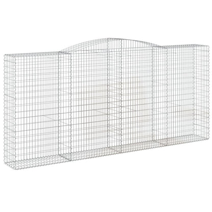 vidaXL Gabione mit Hochbogen 400x50x180/200 cm Verzinktes Eisen