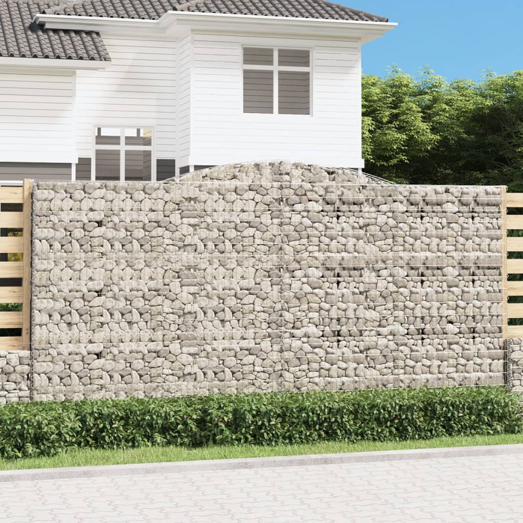 vidaXL Gabionenkorb avec arcade 400x50x200/220 cm Fer galvanisé