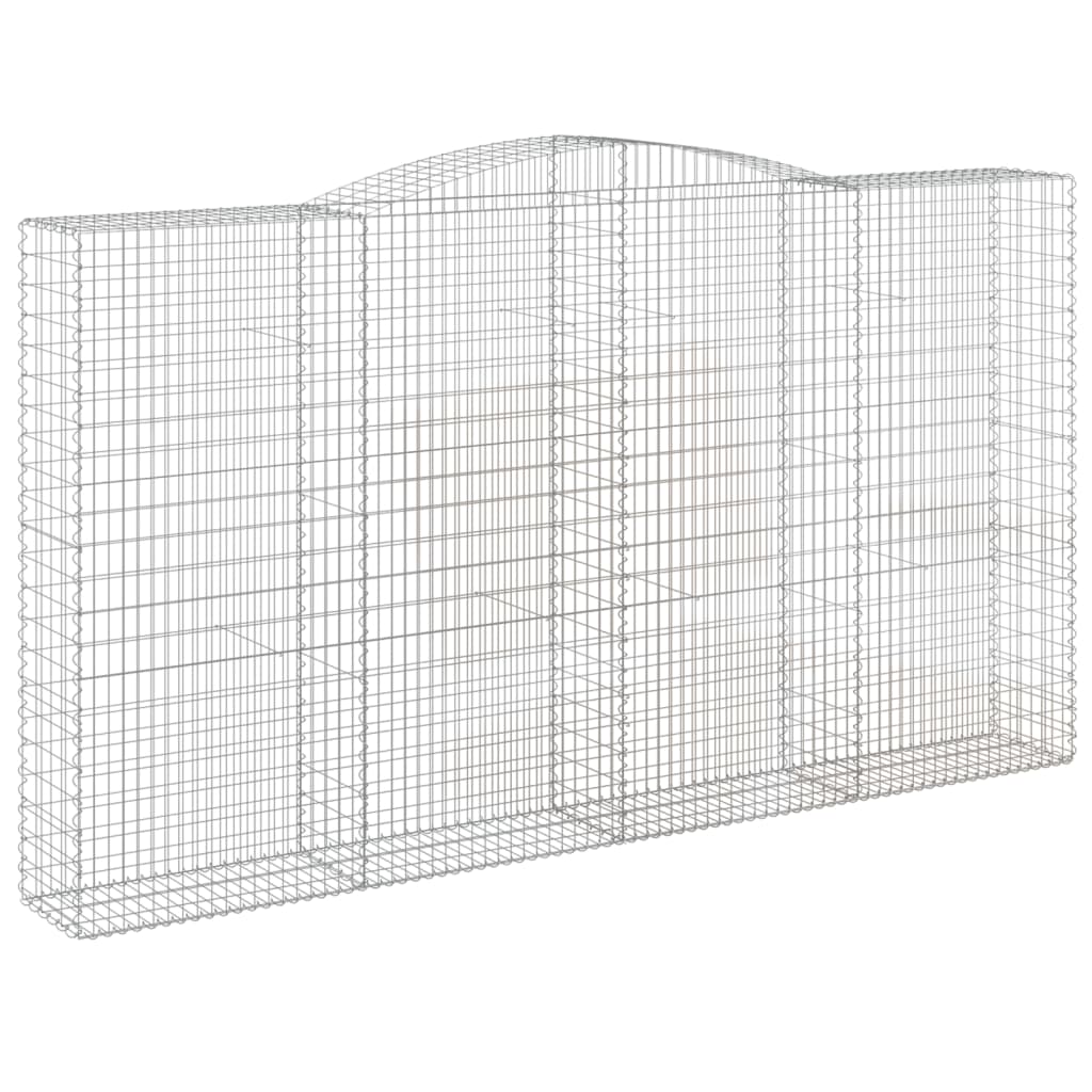 vidaXL Gabione mit Hochbogen 400x50x220/240 cm Verzinktes Eisen
