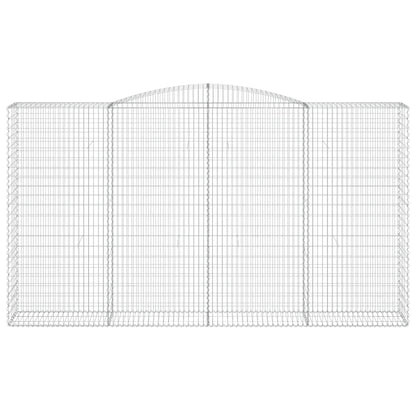 vidaXL Gabione mit Hochbogen 400x50x220/240 cm Verzinktes Eisen