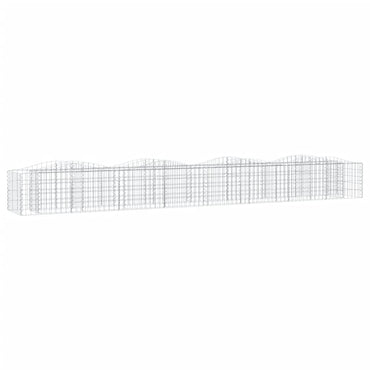 vidaXL Gabionen-Hochbeet mit Hochbogen 400x50x50 cm Verzinktes Eisen