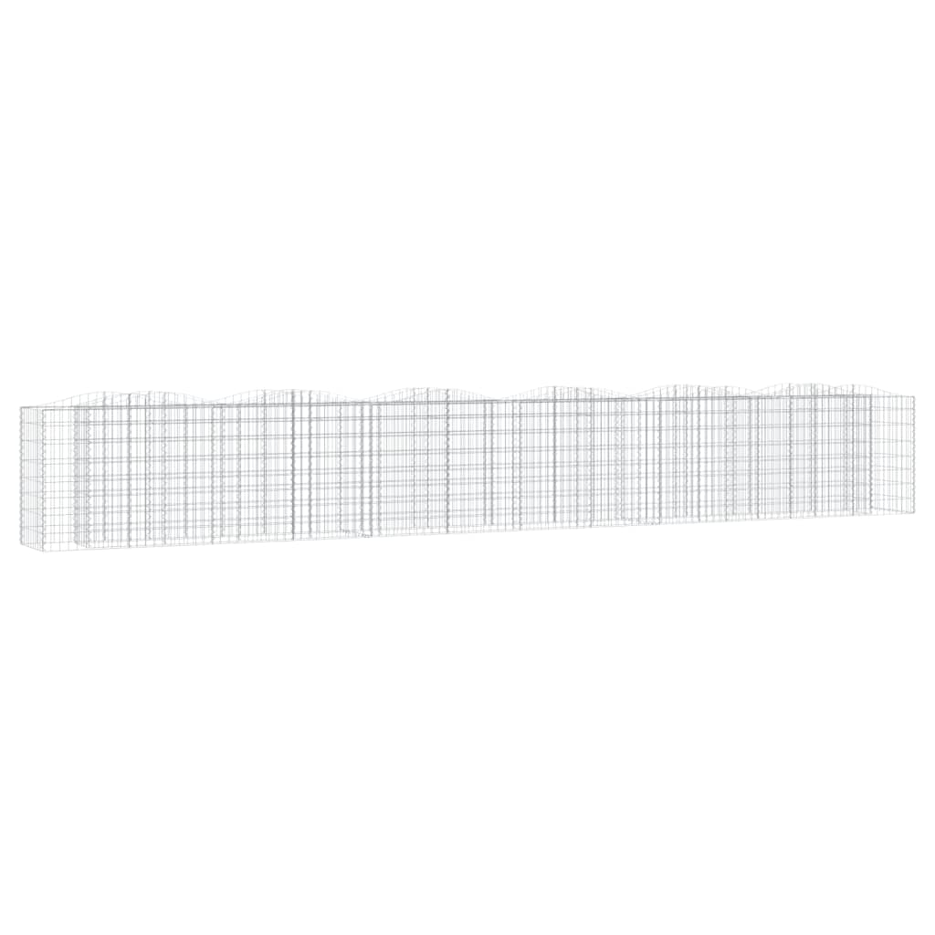 vidaXL Carré potager en gabions avec arche haute 600x50x100 cm Fer galvanisé
