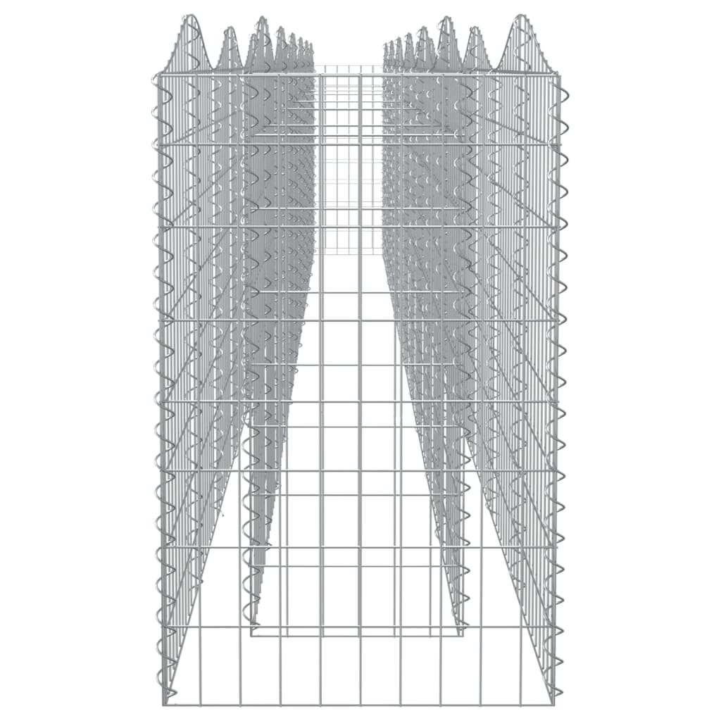 vidaXL Carré potager en gabions avec arche haute 600x50x100 cm Fer galvanisé