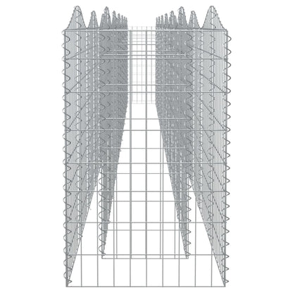 vidaXL Carré potager en gabions avec arche haute 600x50x100 cm Fer galvanisé