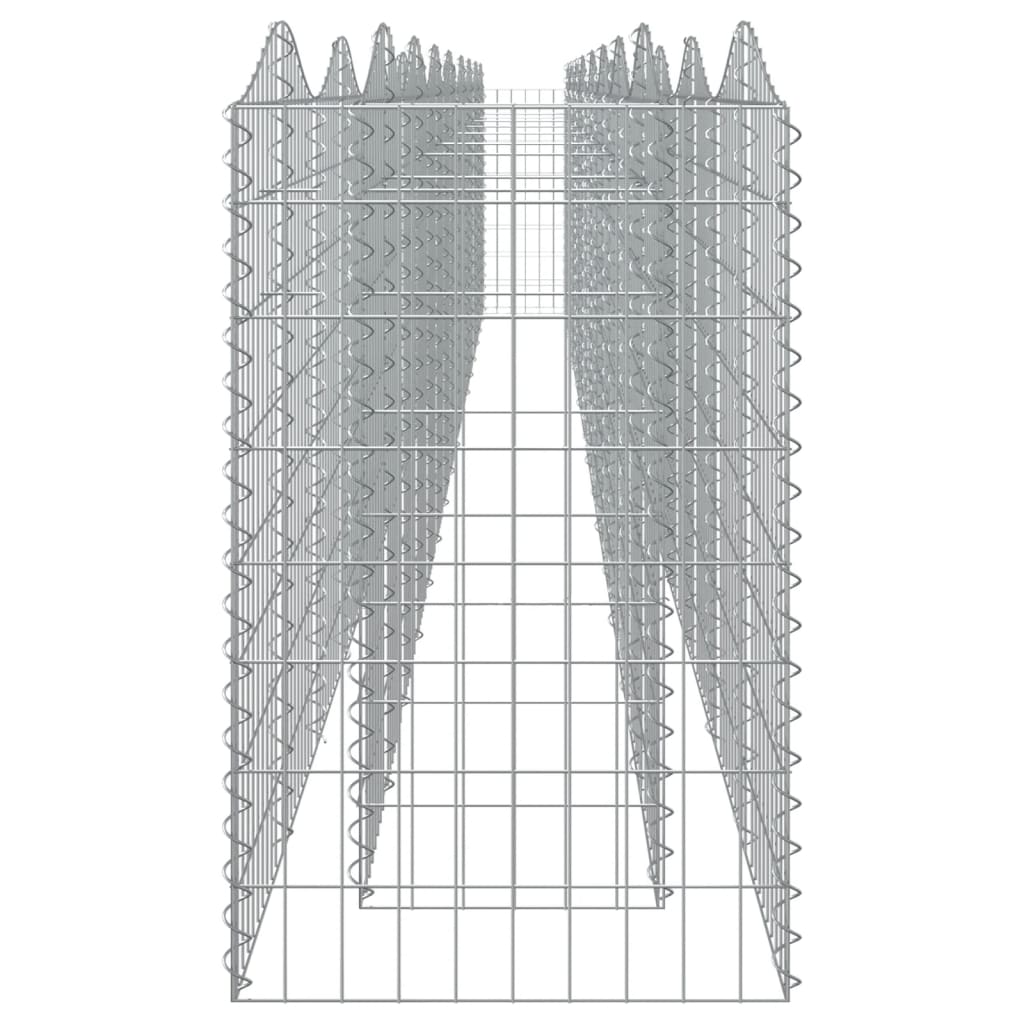 vidaXL Carré potager en gabion avec arceau 800x50x100 cm Fer galvanisé