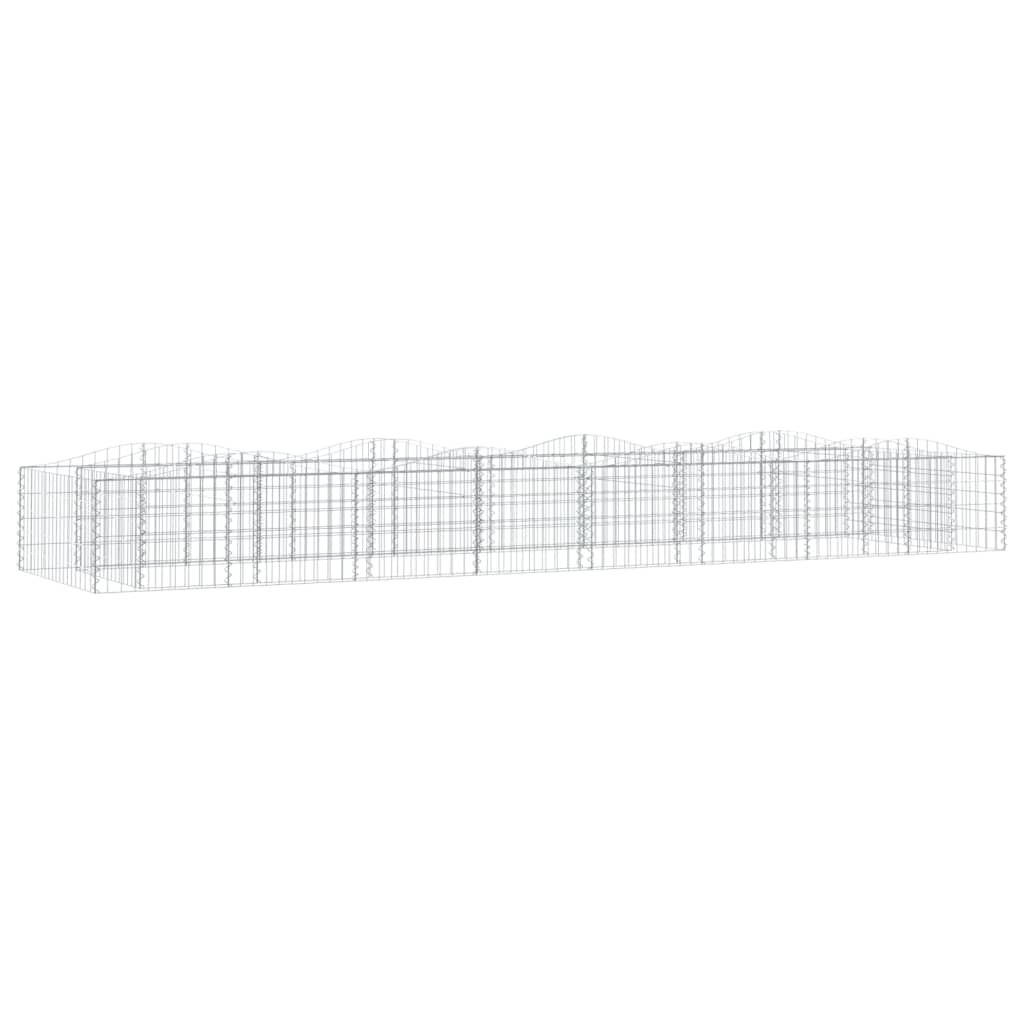 vidaXL Gabionen-Hochbeet mit Hochbogen 600x100x50 cm Verzinktes Eisen