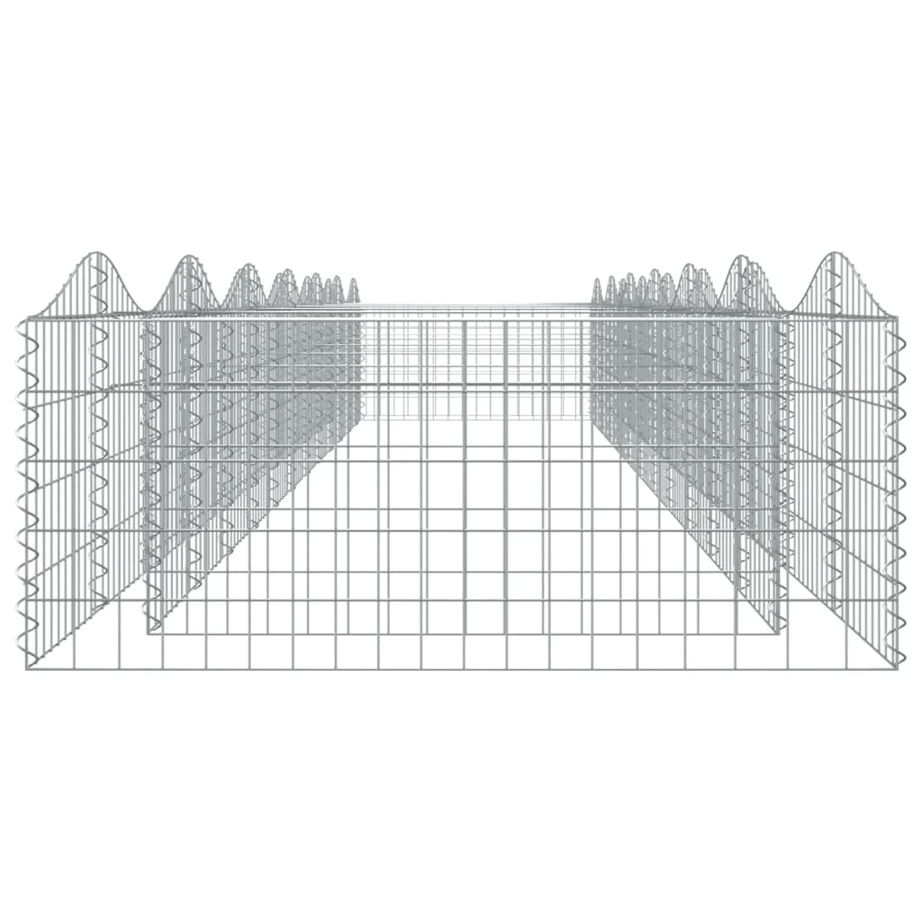 vidaXL Gabionen-Hochbeet mit Hochbogen 600x100x50 cm Verzinktes Eisen