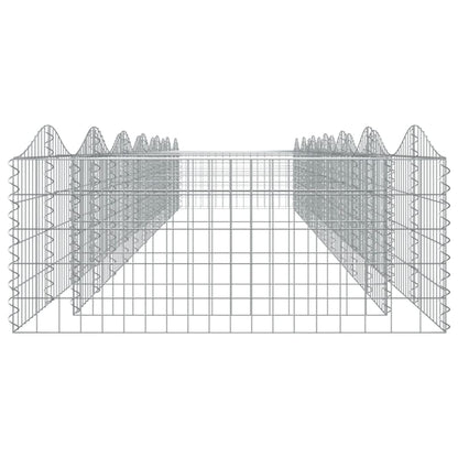vidaXL Gabionen-Hochbeet mit Hochbogen 600x100x50 cm Verzinktes Eisen