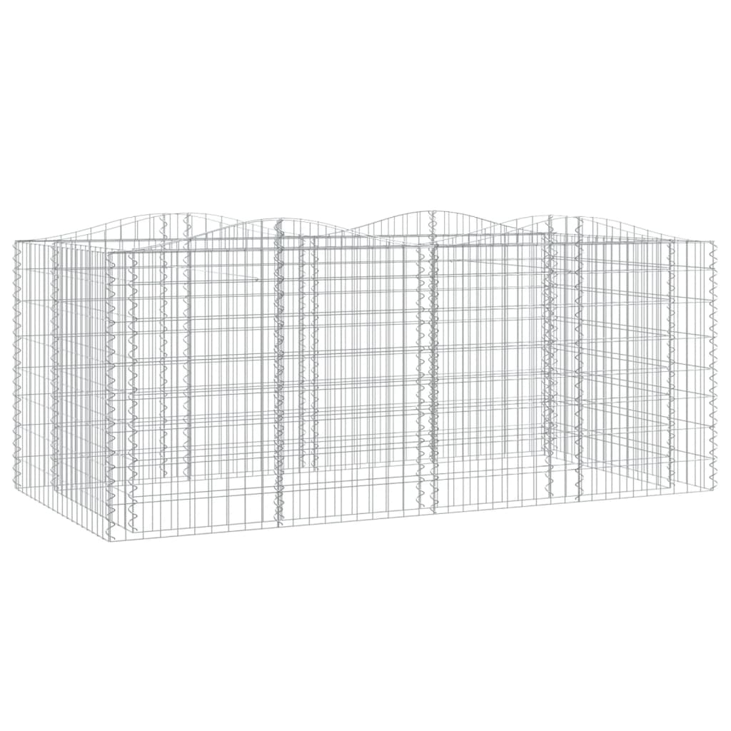 vidaXL Carré potager en gabions avec arche 200x100x100 cm Fer galvanisé