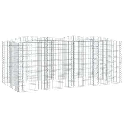 vidaXL Carré potager en gabions avec arche 200x100x100 cm Fer galvanisé