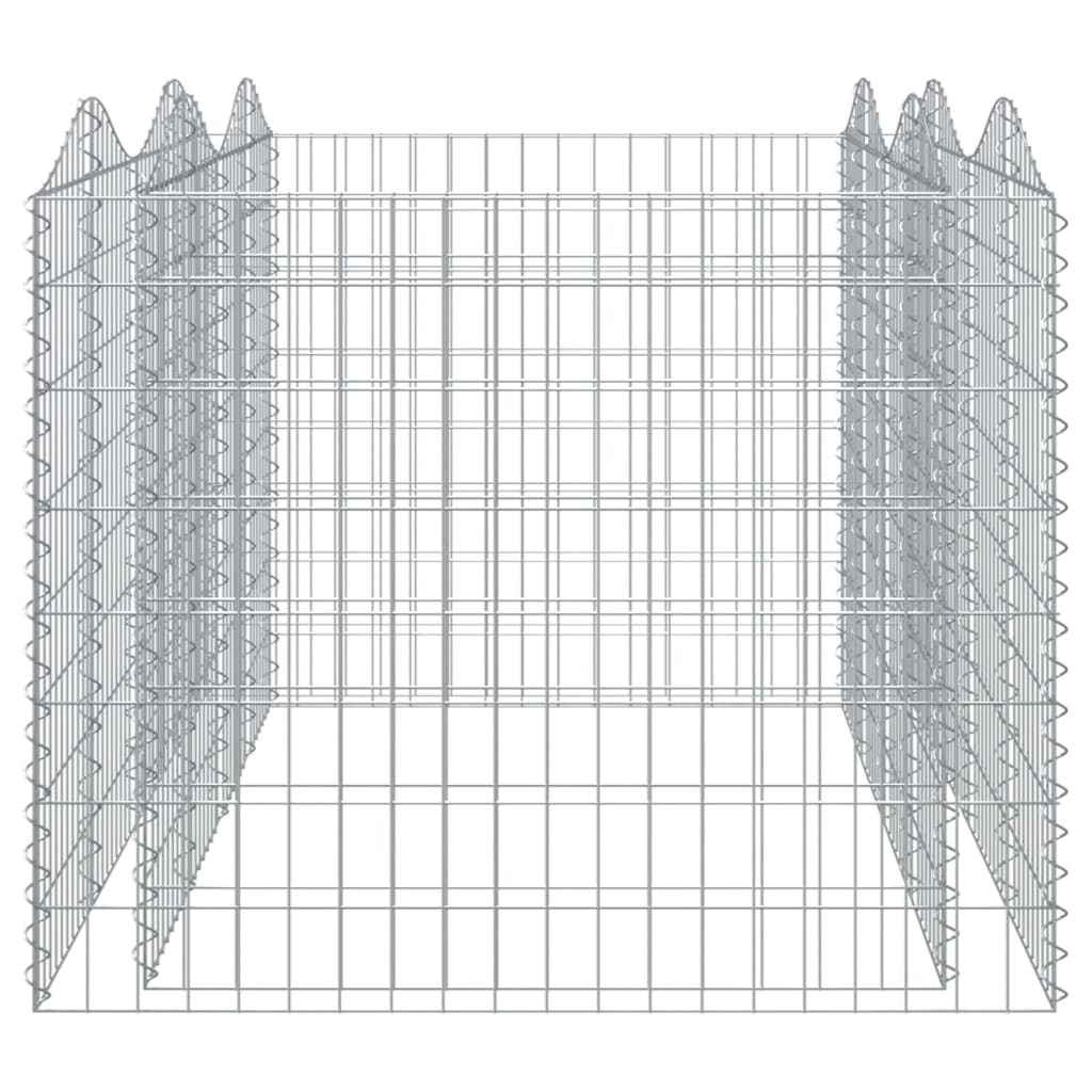 vidaXL Carré potager en gabions avec arche 200x100x100 cm Fer galvanisé