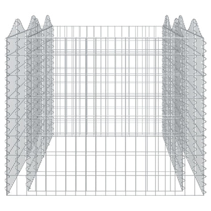 vidaXL Carré potager en gabions avec arche 200x100x100 cm Fer galvanisé