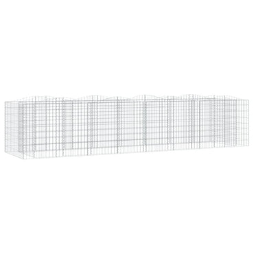 vidaXL Carré potager en gabion avec arceau 400x100x100 cm en fer galvanisé