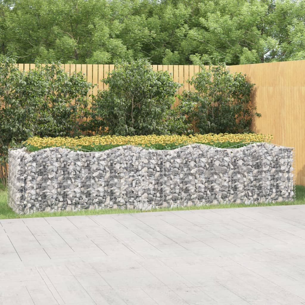 vidaXL Carré potager en gabion avec arceau 400x100x100 cm en fer galvanisé