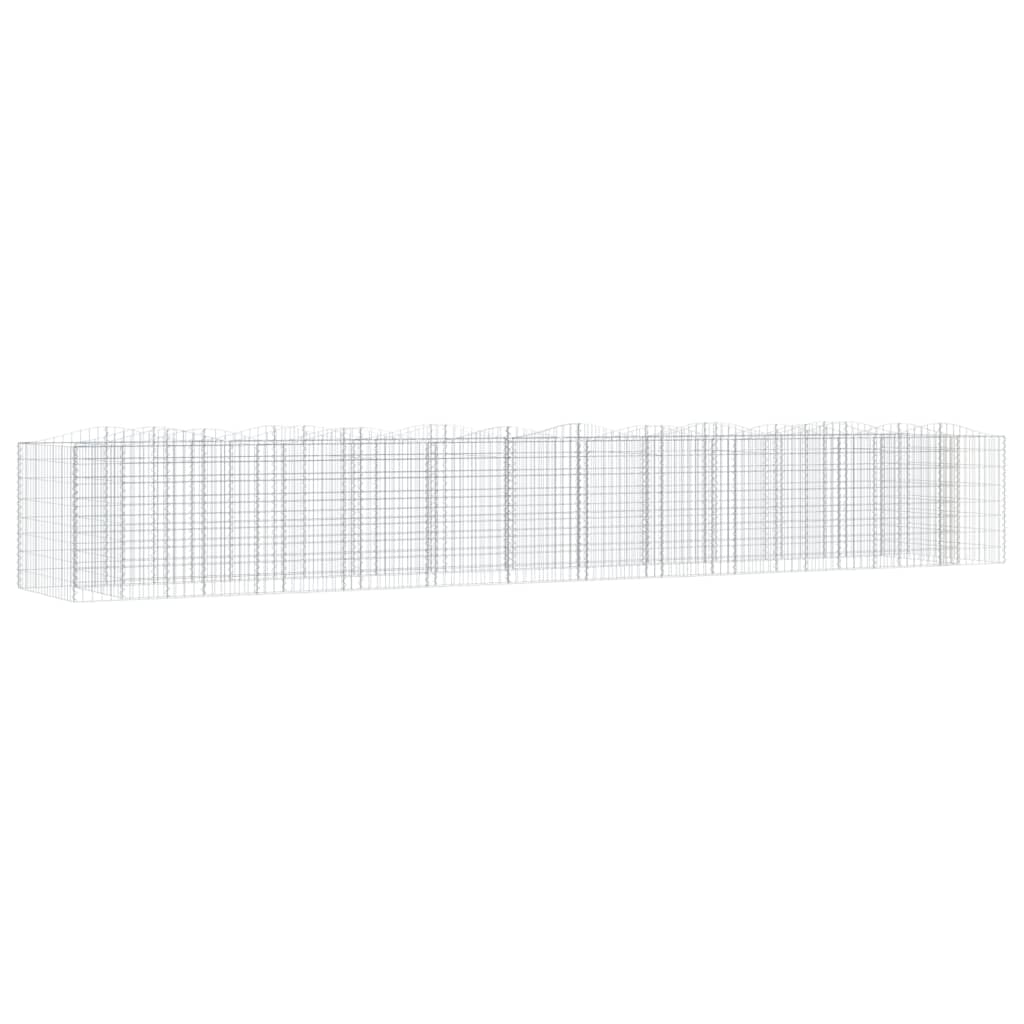 Jardinière surélevée en gabion vidaXL avec arche 600x100x100 cm Fer galvanisé