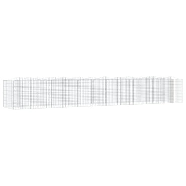 Jardinière surélevée en gabion vidaXL avec arche 600x100x100 cm Fer galvanisé