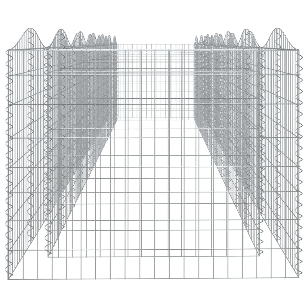 Jardinière surélevée en gabion vidaXL avec arche 600x100x100 cm Fer galvanisé