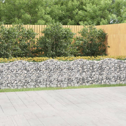 Jardinière surélevée en gabion vidaXL avec arche 600x100x100 cm Fer galvanisé