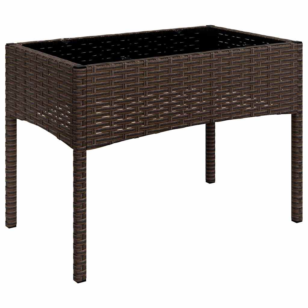 vidaXL Salon de jardin 4 pcs avec coussins marron résine tressée