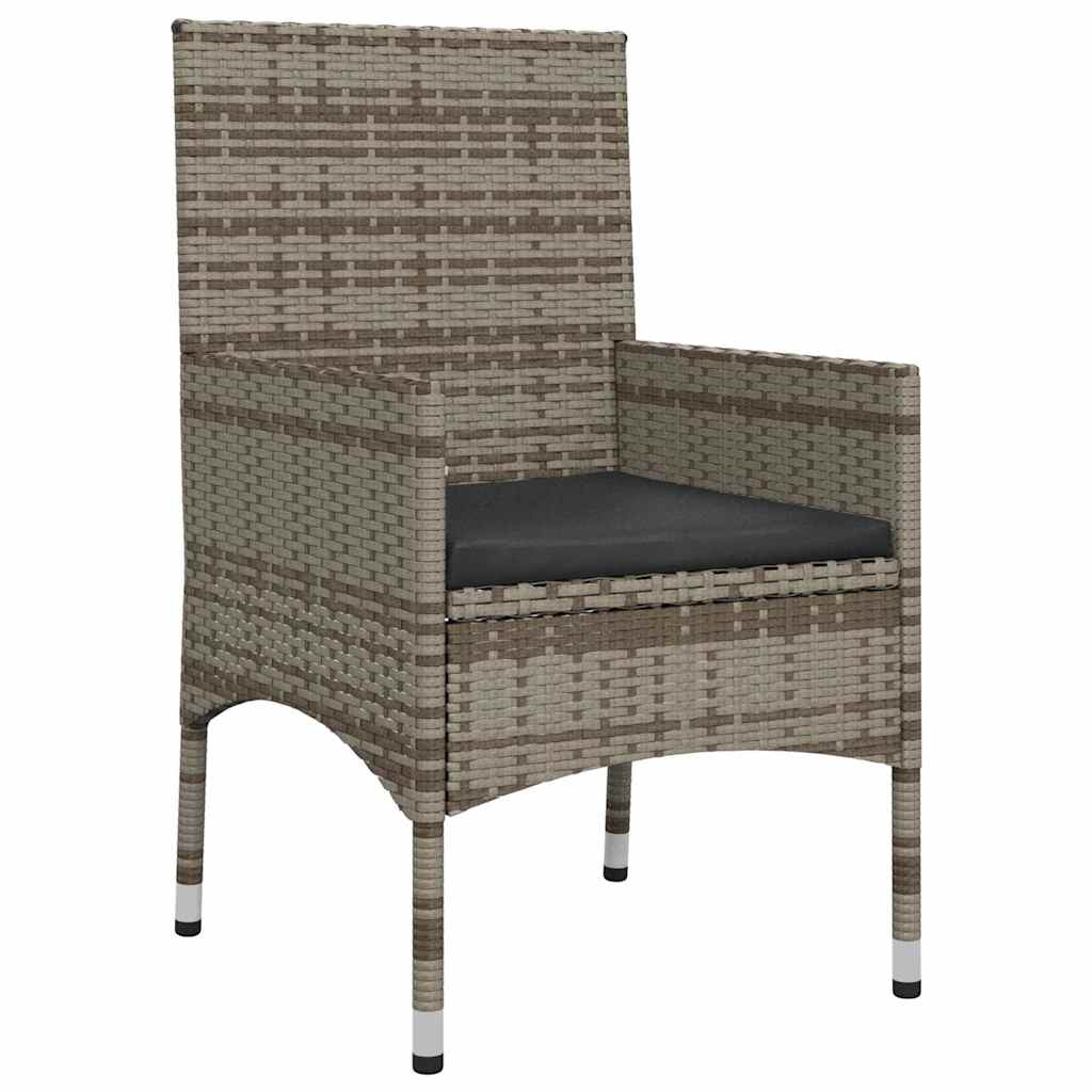 vidaXL Salon de jardin 4 pcs avec coussins Gris Résine tressée