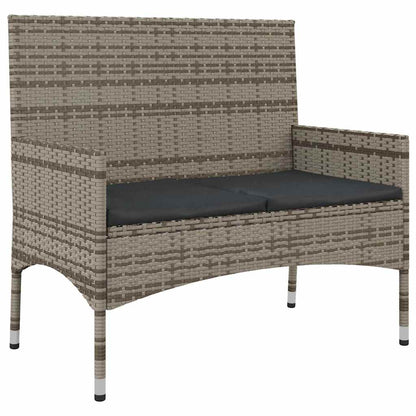 vidaXL Salon de jardin 4 pcs avec coussins Gris Résine tressée