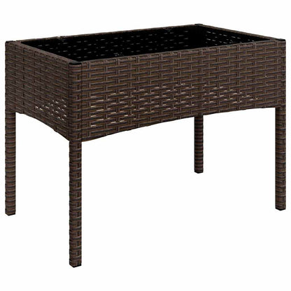 vidaXL Salon de jardin 4 pcs avec coussins marron résine tressée