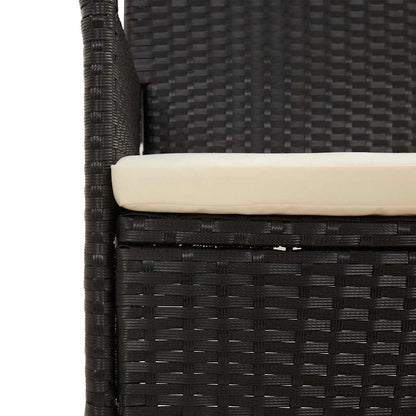 vidaXL Salon de jardin 4 pcs avec coussins Noir Résine tressée