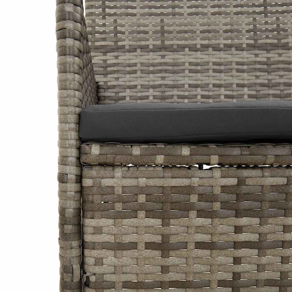vidaXL Salon de jardin 4 pcs avec coussins Gris Résine tressée