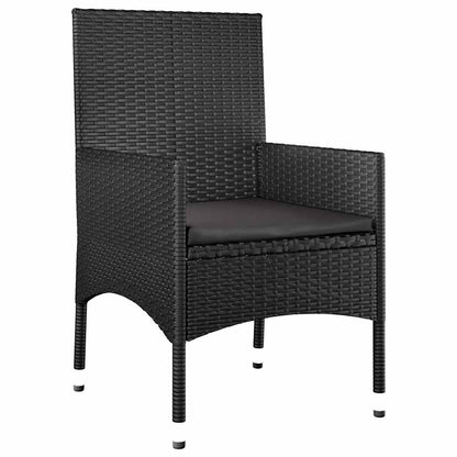 vidaXL Salon de jardin 4 pcs avec coussins Noir Résine tressée