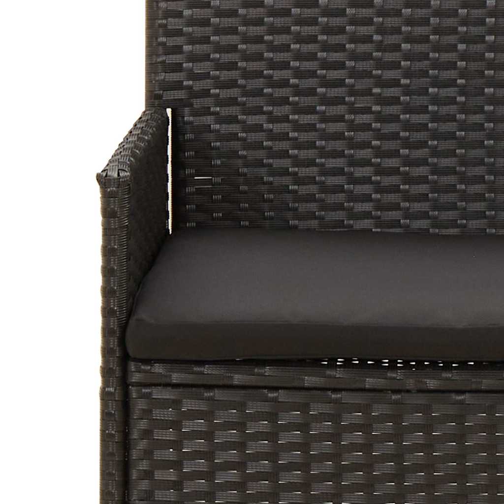 vidaXL Salon de jardin 4 pcs avec coussins Noir Résine tressée