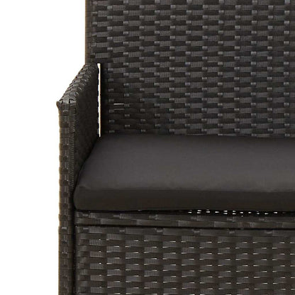 vidaXL Salon de jardin 4 pcs avec coussins Noir Résine tressée
