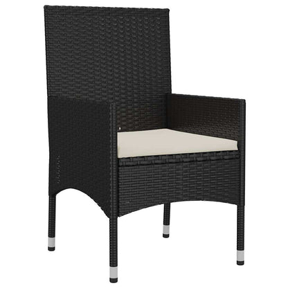 vidaXL Salon de jardin 4 pcs avec coussins Noir Résine tressée
