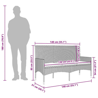 vidaXL 4-tlg. Garten-Lounge-Set mit Kissen Grau Poly Rattan