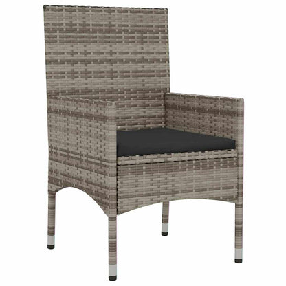 vidaXL 4-tlg. Garten-Lounge-Set mit Kissen Grau Poly Rattan