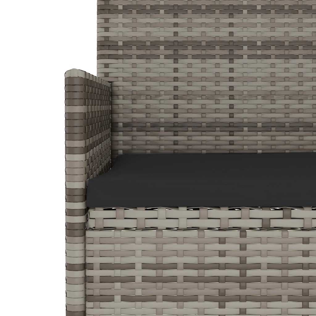 vidaXL 4-tlg. Garten-Lounge-Set mit Kissen Grau Poly Rattan