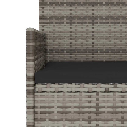 vidaXL 4-tlg. Garten-Lounge-Set mit Kissen Grau Poly Rattan