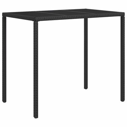 vidaXL Salon de jardin 4 pcs avec coussins Noir Résine tressée