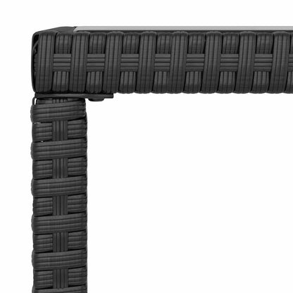 vidaXL Salon de jardin 4 pcs avec coussins Noir Résine tressée