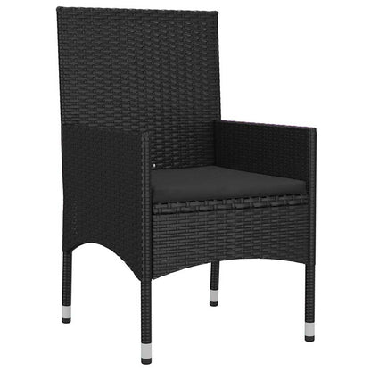 vidaXL Salon de jardin 4 pcs avec coussins Noir Résine tressée