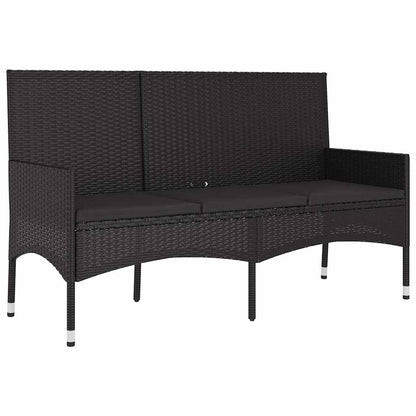 vidaXL Salon de jardin 4 pcs avec coussins Noir Résine tressée