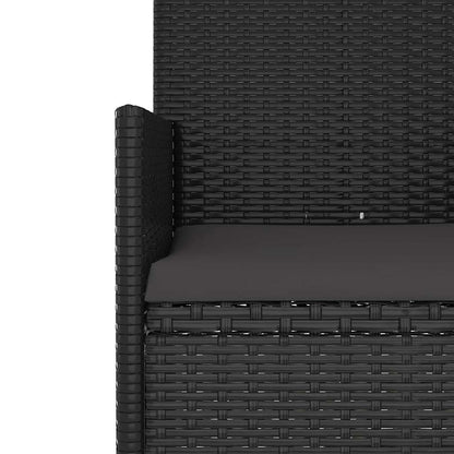 vidaXL Salon de jardin 4 pcs avec coussins Noir Résine tressée