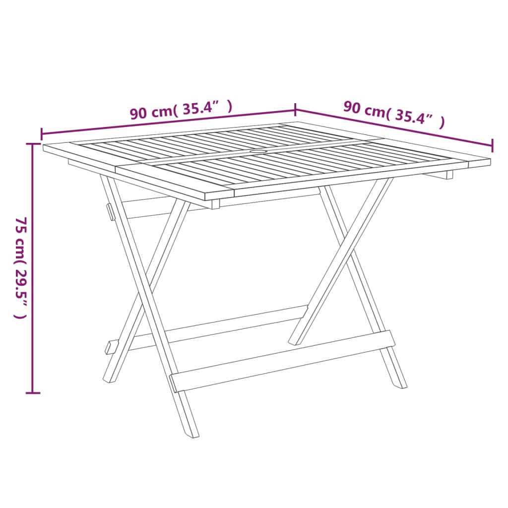 vidaXL Ensemble repas de jardin 5 pcs en bois d'acacia massif