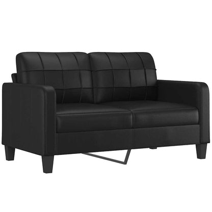 vidaXL 2-Sitzer-Sofa mit Kissen Schwarz 140 cm Kunstleder